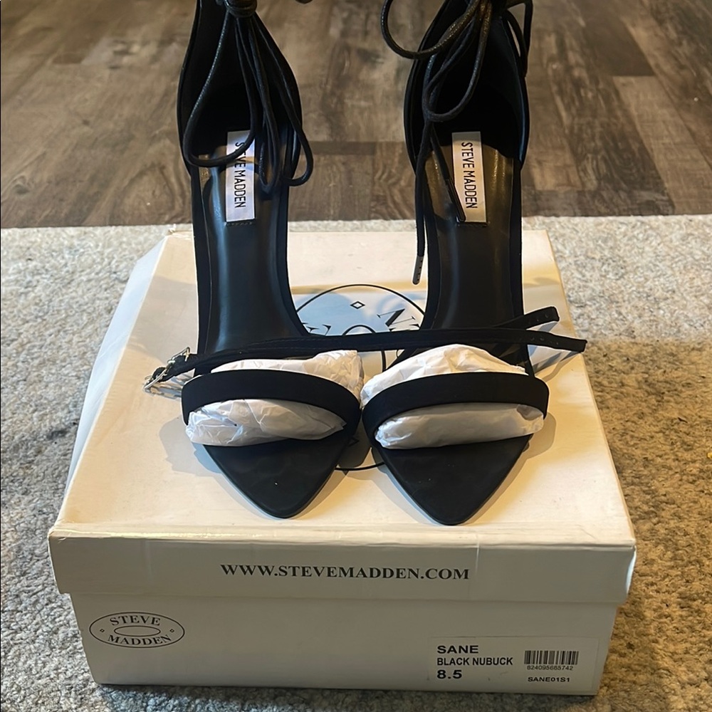 Steve Madden Black Strappy Heels